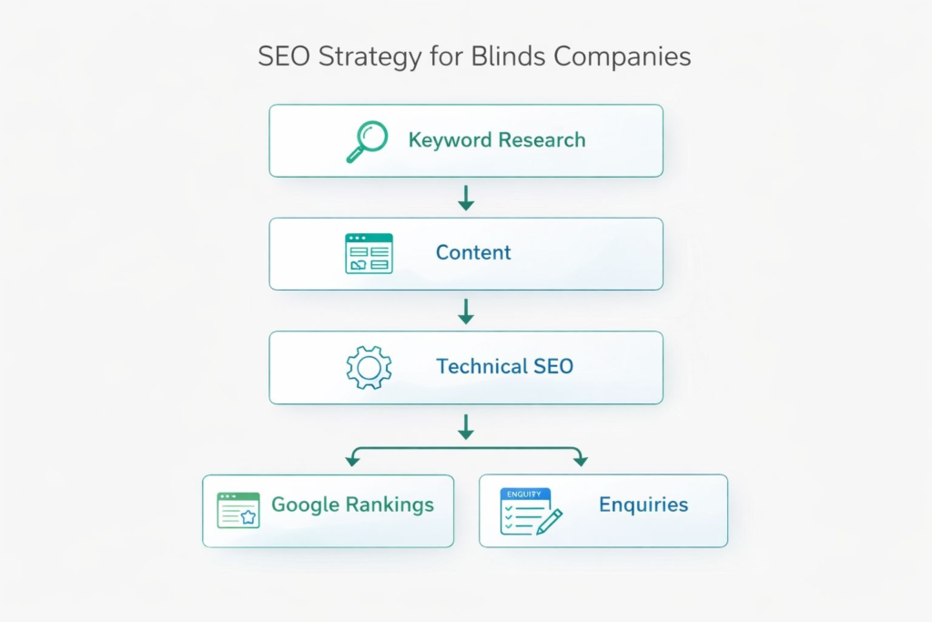 SEO lead generation funnel from Google search to enquiry